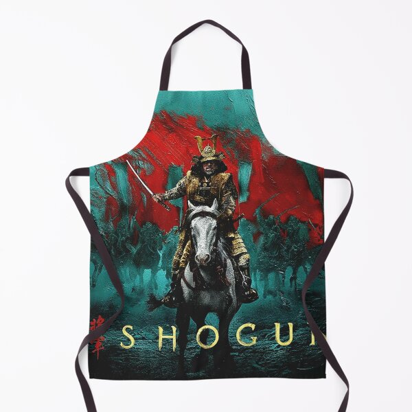 Item preview, Feudal Japanese Samurai Horse Art | Golden Shogun General Painting | Teal and Red Warrior Poster designed and sold by Art's Diner.