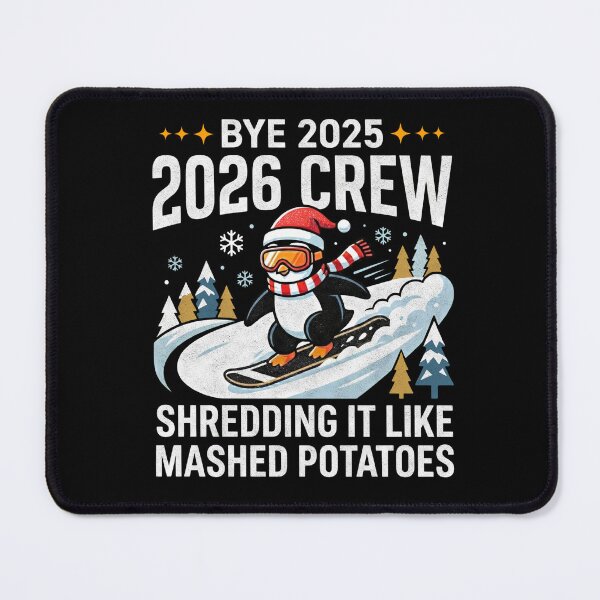 Item preview, Bye 2025 2026 Snow Crew Penguin designed and sold by FreshVibe Prints.
