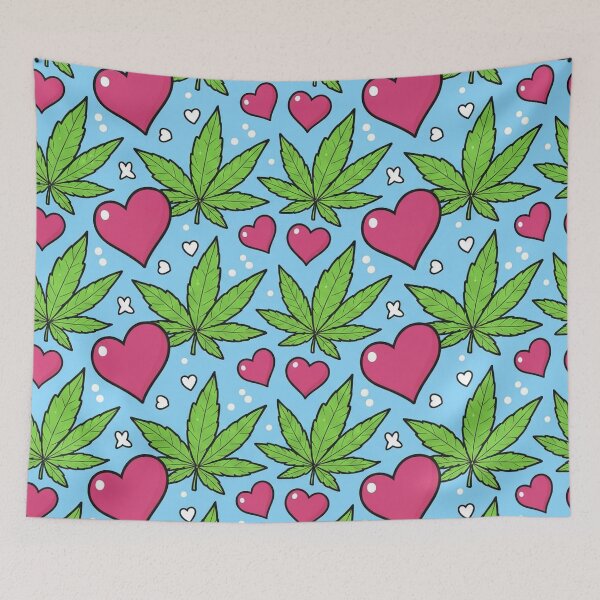 Item preview, Weed and Heart Pattern designed and sold by AIEverything.