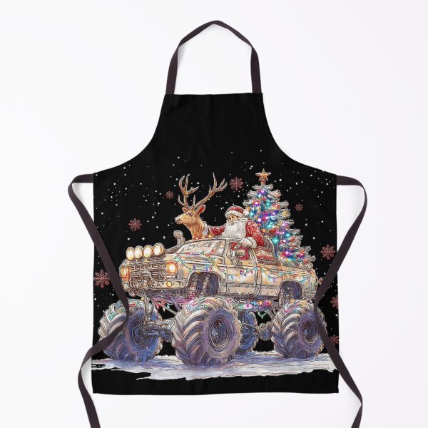 Item preview, Santa Claus Driving Monster Truck With Reindeer And Decorated Christmas Tree designed and sold by HuserPiri.