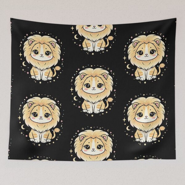 Item preview, Kawaii Cosmic Zodiac LEO: The Sunny Lion Cat designed and sold by SebastianSpace.