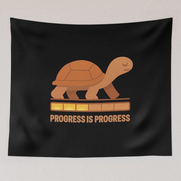 Item preview, Progress Is Progress - Minimalist Turtle Motivation designed and sold by MKreative Studio.