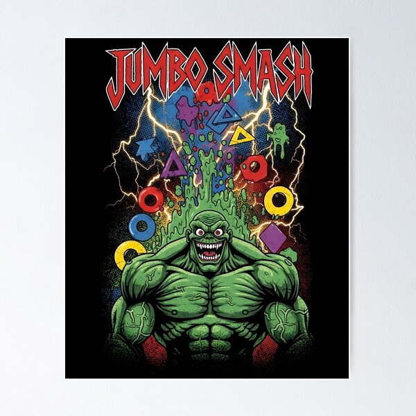 Item preview, Jumbo Smash Green Muscle Monster - Indie Mascot Horror Tee designed and sold by Harbor-Pixel.