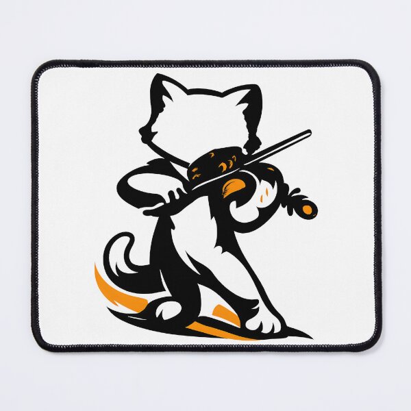 Item preview, cat playing a violin designed and sold by ZuToMi.