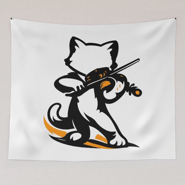 Item preview, cat playing a violin designed and sold by ZuToMi.