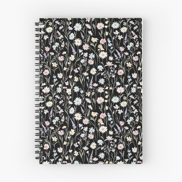 Item preview, Wildflower Meadow on Black – Delicate Botanical Pattern designed and sold by Velavue .