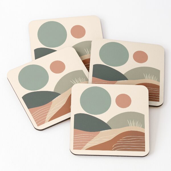 Item preview, Abstract Boho Landscape Rolling Hills designed and sold by PureBohoPrints.