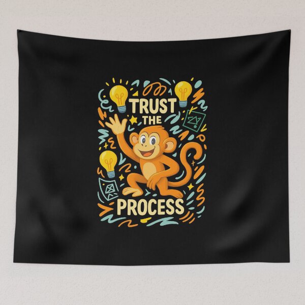 Item preview, Playful Monkey Chaos - Trust the Process designed and sold by MKreative Studio.