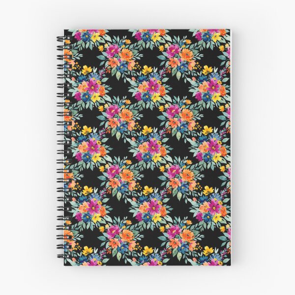 Item preview, Wild Spectrum Florals – Bold Botanical Pattern on Black designed and sold by Velavue .