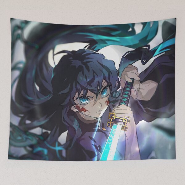 Item preview, Muichiro Tokito Anime Demon Slayer Water Blade Fury designed and sold by thedarvills.