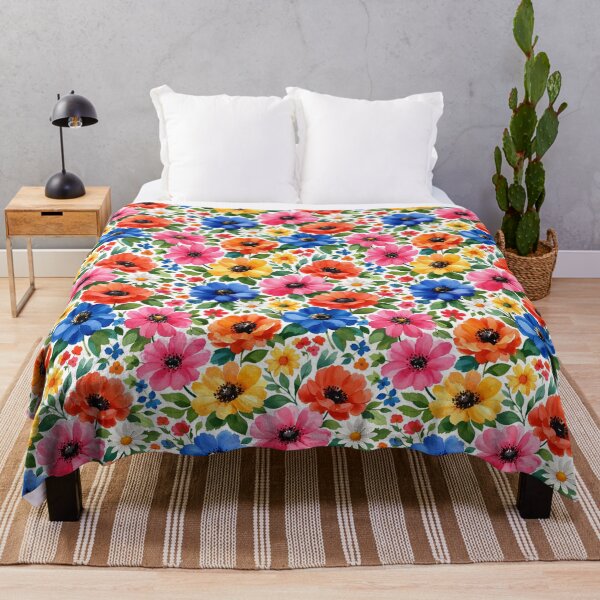 Item preview, Wild Spectrum Bloom – Bold Colorful Floral Pattern designed and sold by Velavue .