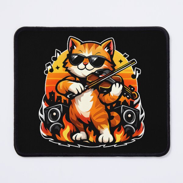Item preview, cat and violin designed and sold by ZuToMi.