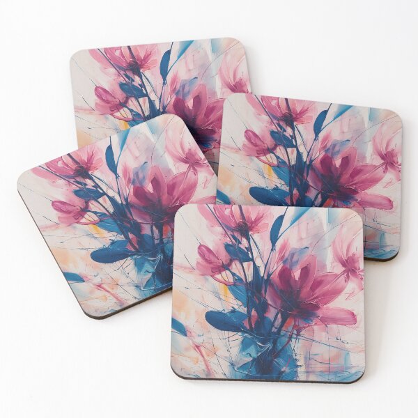 Item preview, Vibrant Pink and Blue Blossoms designed and sold by lautir.