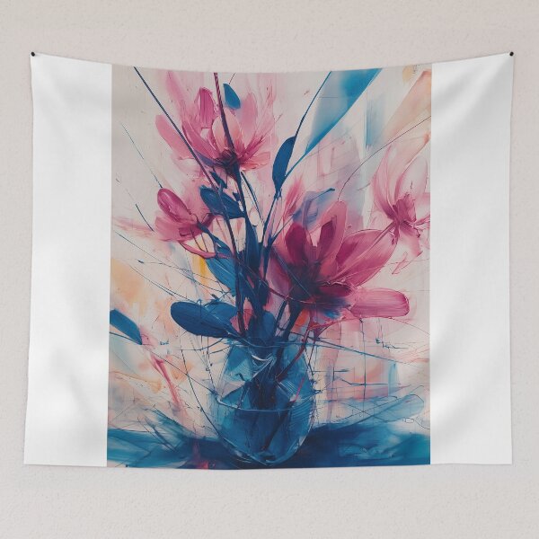 Item preview, Vibrant Pink and Blue Blossoms designed and sold by lautir.