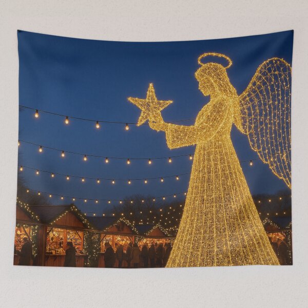 Item preview, Angels of light amidst Christmas market magic designed and sold by Sigtrix.