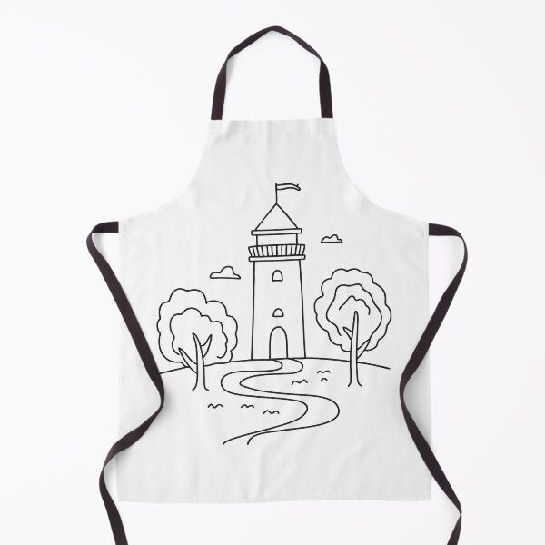 Item preview, A tower beside a winding path through tall trees designed and sold by rasagamastore.
