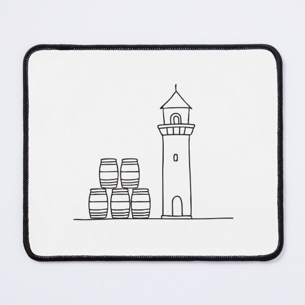 Item preview, A tower standing beside barrels stacked by the wall designed and sold by rasagamastore.
