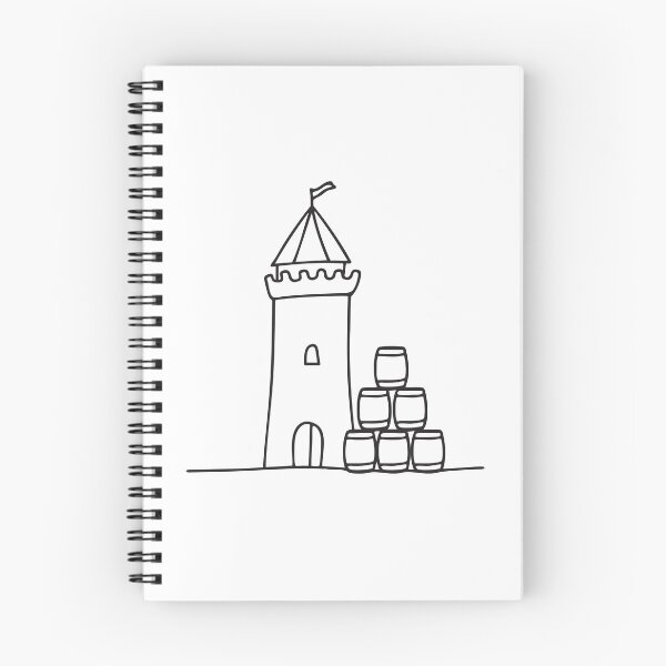 Item preview, A tower castle beside stacked barrels designed and sold by rasagamastore.