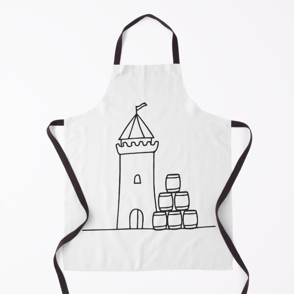 Item preview, A tower castle beside stacked barrels designed and sold by rasagamastore.