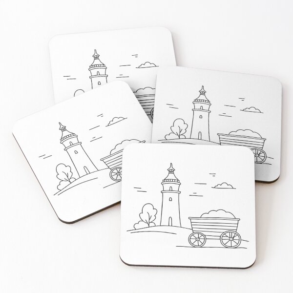 Item preview, A tower resting near a broken cart in the field designed and sold by rasagamastore.