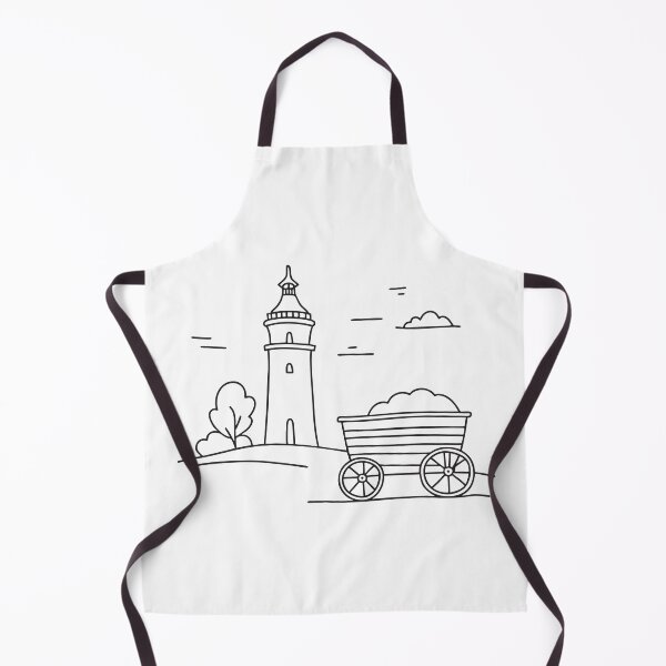 Item preview, A tower resting near a broken cart in the field designed and sold by rasagamastore.