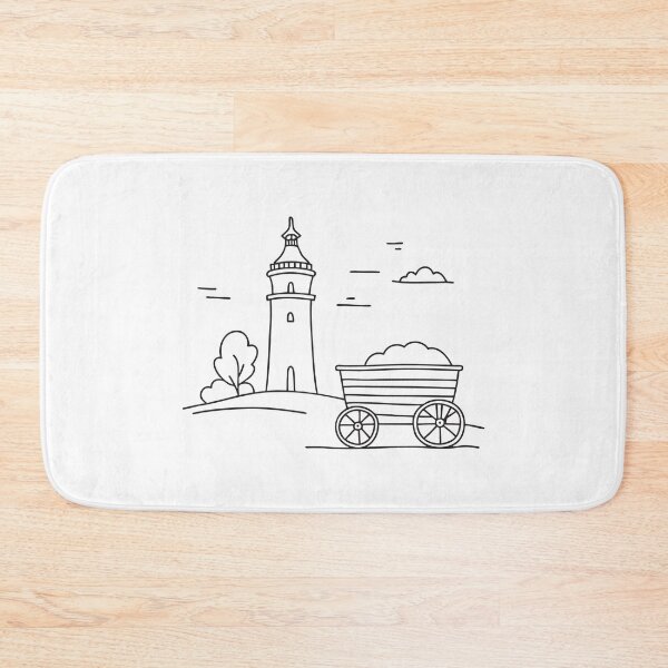 Item preview, A tower resting near a broken cart in the field designed and sold by rasagamastore.