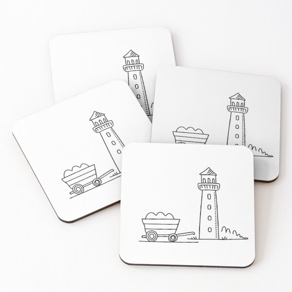Item preview, A tower beside a broken cart resting on the field designed and sold by rasagamastore.
