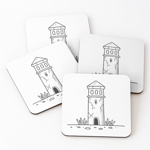 Item preview, A tower showing cracks next to grassy ground designed and sold by rasagamastore.