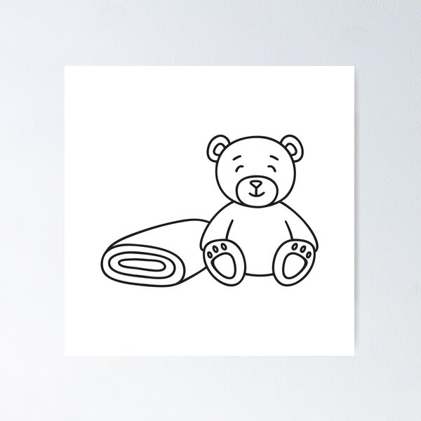 Item preview, A toy bear resting beside a folded towel designed and sold by rasagamastore.
