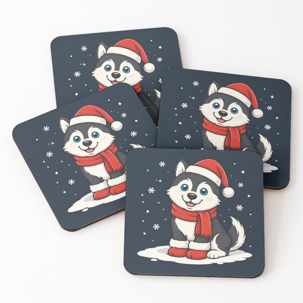 Item preview, Husky Hugs Christmas Pup – Blue-Eyed Santa Hat Dogmom Shirt designed and sold by dogmomtees.