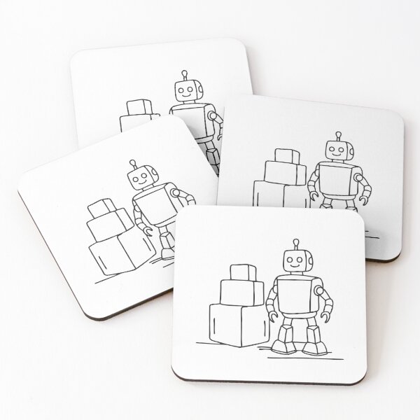 Item preview, A toy robot placed near a stacked box of blocks designed and sold by rasagamastore.