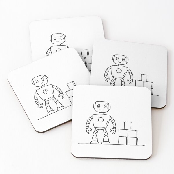 Item preview, A toy robot standing near a block box pile designed and sold by rasagamastore.