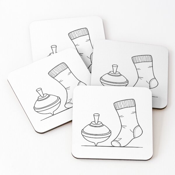 Item preview, A toy spinning top near a sock under the table designed and sold by rasagamastore.