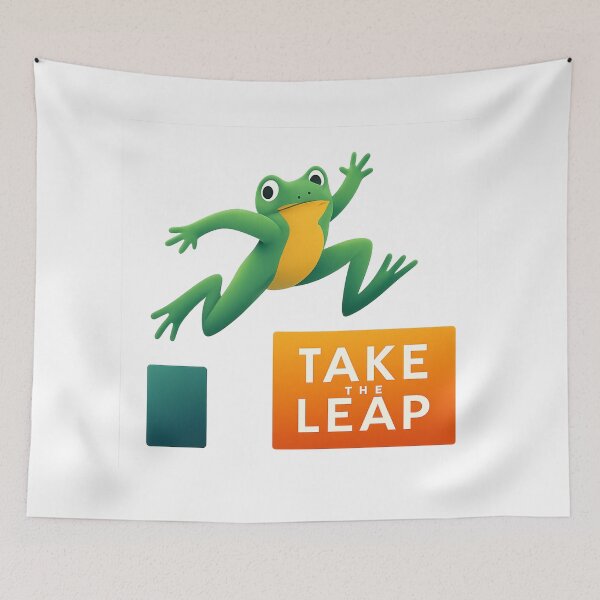 Item preview, Take the Leap - Motivational Frog Jump Illustration designed and sold by MKreative Studio.