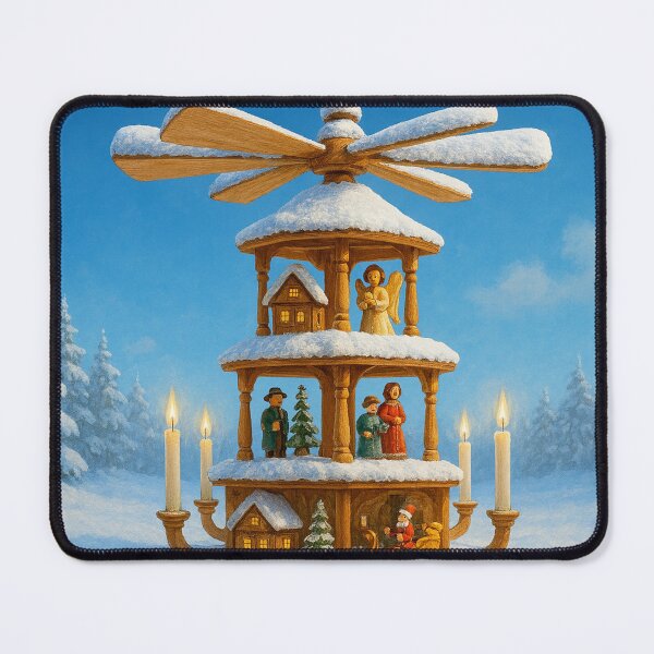 Item preview, Winter Christmas pyramid with figures designed and sold by Sigtrix.