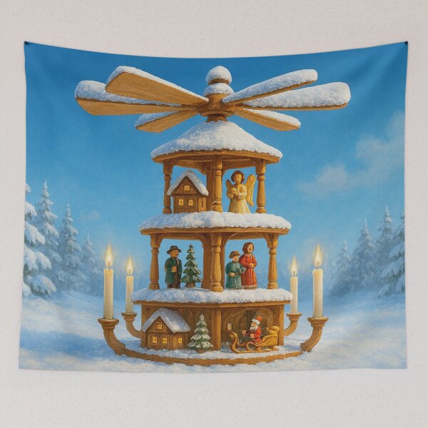 Item preview, Winter Christmas pyramid with figures designed and sold by Sigtrix.