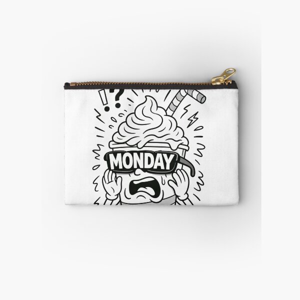 Item preview, MONDAY Coffee Meltdown – Funny Black & White Line Art designed and sold by ComedyInkFactor.