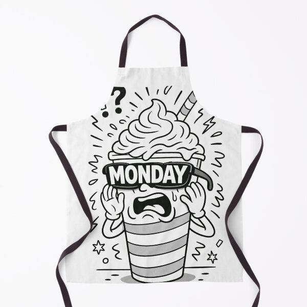 Item preview, MONDAY Coffee Meltdown – Funny Black & White Line Art designed and sold by ComedyInkFactor.