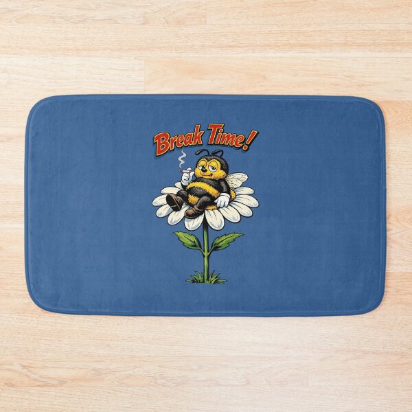 Item preview, Break Time Bee – Vintage Cartoon Bumblebee on Daisy designed and sold by The Devil's Bargain.