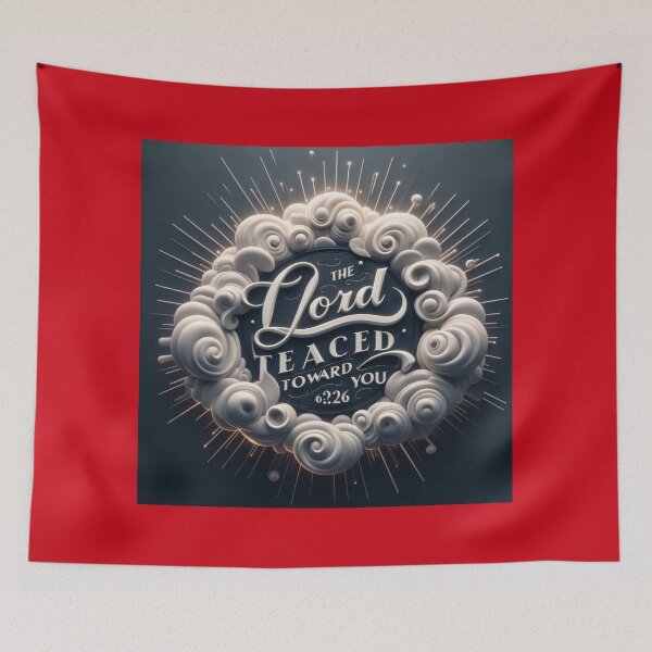 Item preview, The Lord Turn His Face Toward You – Peaceful 3D Christian Blessing Label (Numbers 6:26), designed and sold by PaintMeWorld.