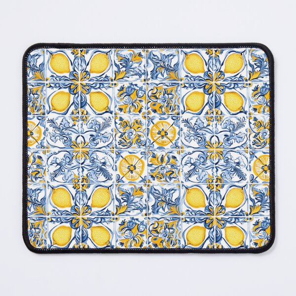 Item preview, Sicilian Mediterranean Tiles and Lemon Dolce Vita Pattern designed and sold by PG Illustration.