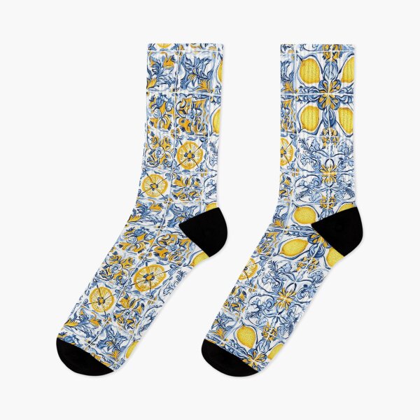 Item preview, Sicilian Mediterranean Tiles and Lemon Dolce Vita Pattern designed and sold by PG Illustration.