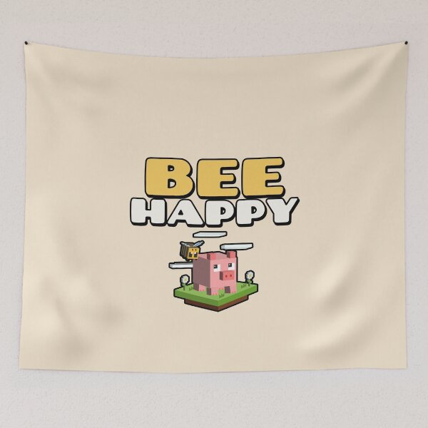 Item preview, BEE HAPPY Minecraft designed and sold by JusTiceT-shirts.