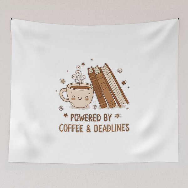 Item preview, Powered By Coffee & Deadlines – Aesthetic Study designed and sold by MukuMint.
