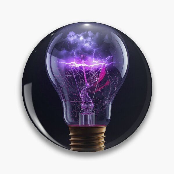 Item preview, Purple Lightning Dancing in a Vintage Bulb designed and sold by Wonderful Designs.