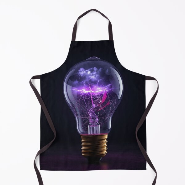 Item preview, Purple Lightning Dancing in a Vintage Bulb designed and sold by Wonderful Designs.