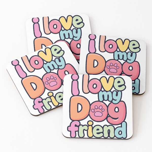 Item preview, Cute Playful I Love My Dog Friend Sticker with Paw Print designed and sold by Bada-stickers.