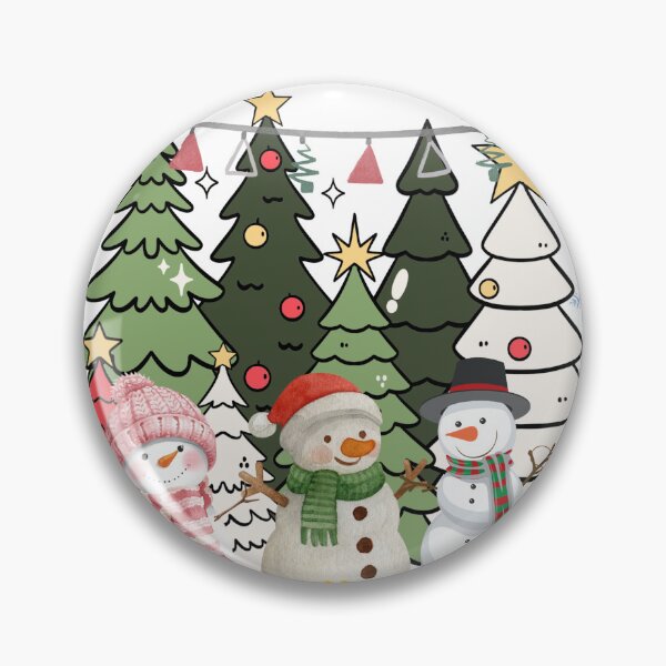 Item preview, Cute Christmas Snowmen & Festive Tree Illustration | Cozy Winter Holiday Art designed and sold by NORTHLOOM.