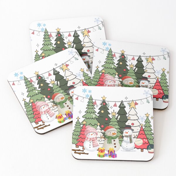 Item preview, Cute Christmas Snowmen & Festive Tree Illustration | Cozy Winter Holiday Art designed and sold by NORTHLOOM.