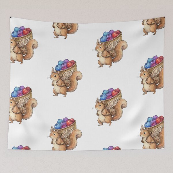 Item preview, Magical Cottagecore: Berry-Picking Squirrel Sprite designed and sold by bapupa.